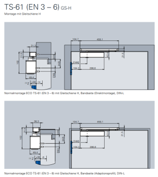 ECO Gleitschienenschließer TS 61 – EN 3-6